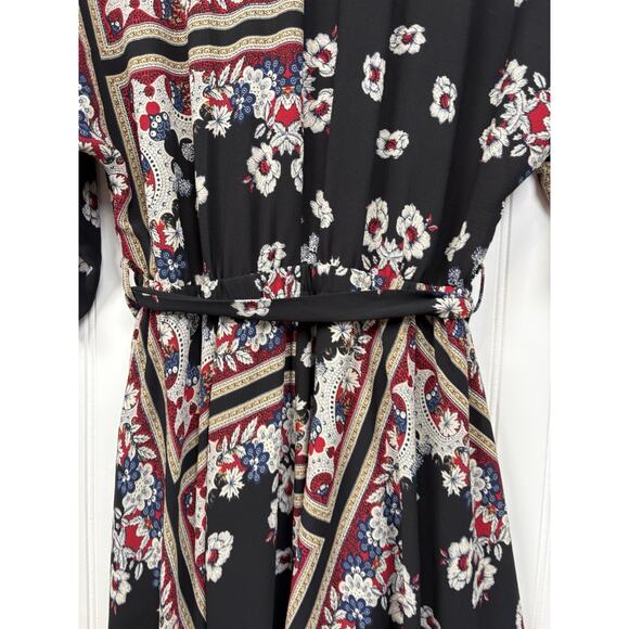 Lulus Women's Maxi Timeless Wrap Dress Black Floral Long‎ Sleeve Size S #142 - Picture 13 of 16